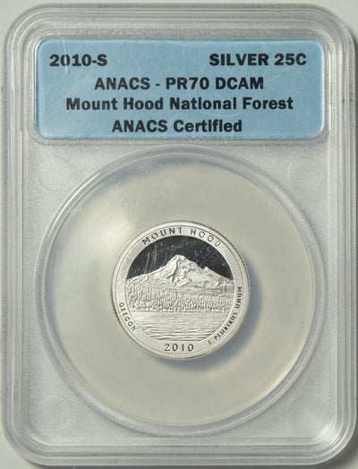 2010-S Mount Hood National Park, OR Quarter . . . . ANACS PR-70 DCAM Silver