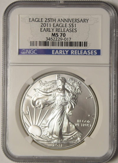 2011 Silver Eagle NGC MS-70 25th Anniversary Early Releases