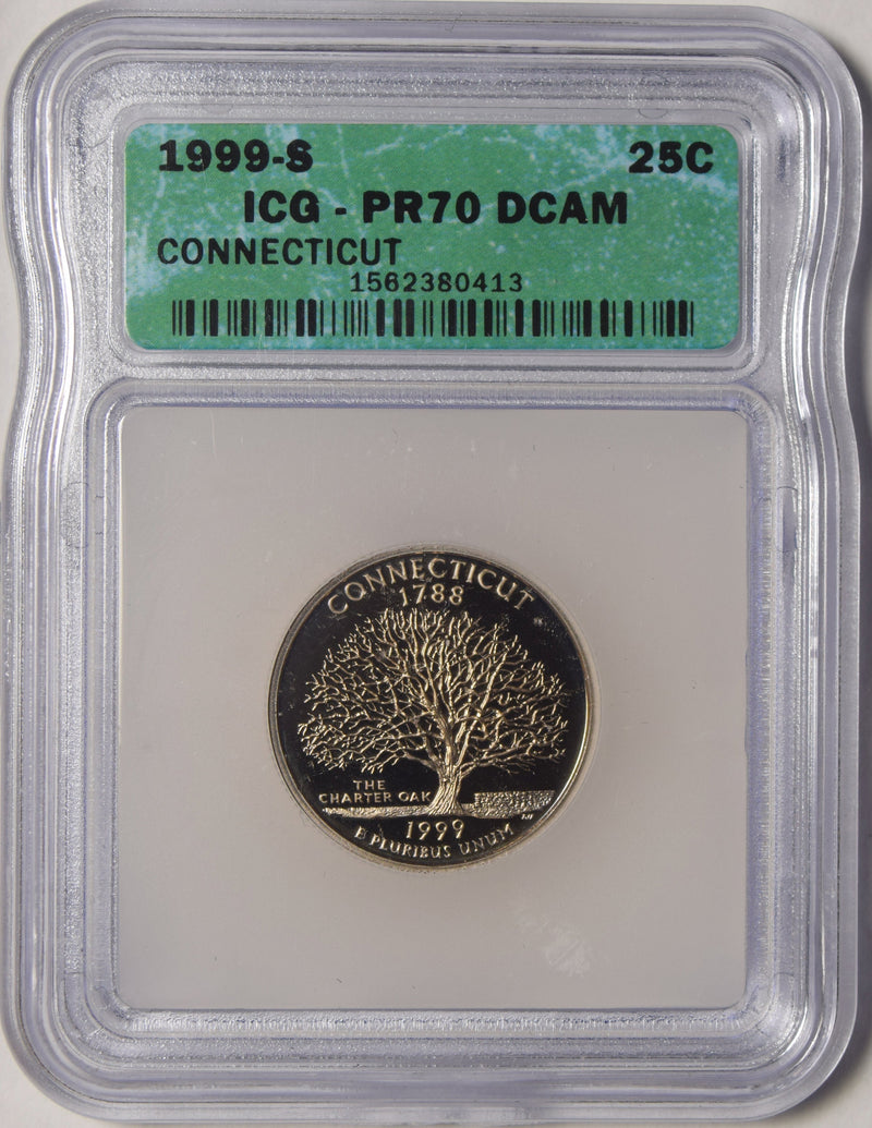 1999-S Connecticut State Quarter ICG PR-70 DCAM