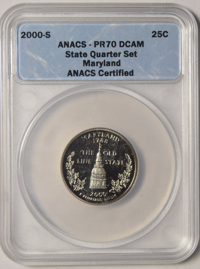 2000-S Maryland State Quarter . . . . ANACS PR-70 DCAM