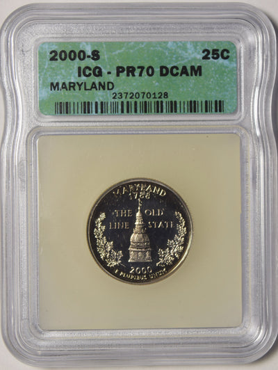 2000-S Maryland State Quarter ICG PR-70 DCAM