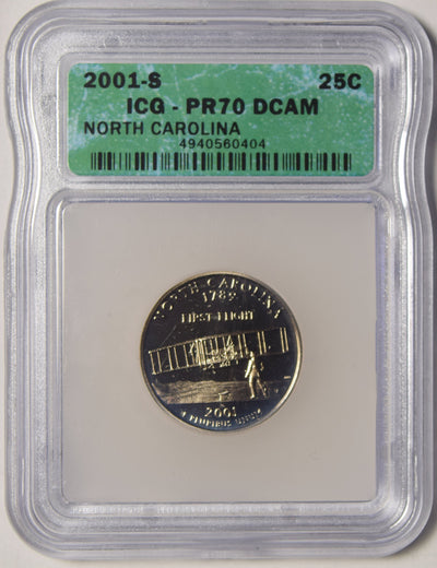 2001-S North Carolina State Quarter ICG PR-70 DCAM