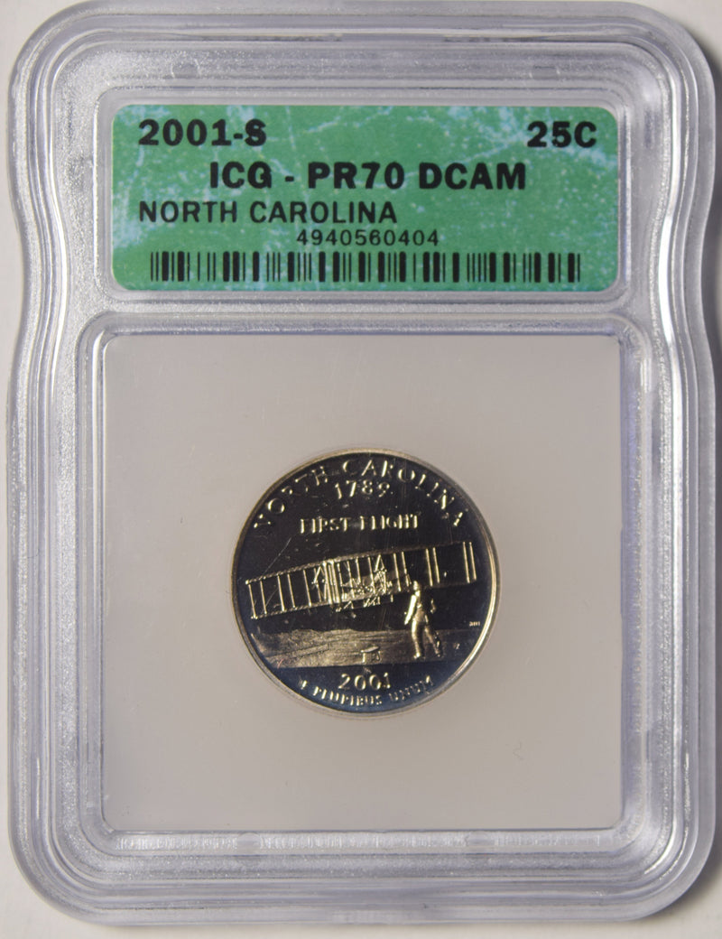 2001-S North Carolina State Quarter ICG PR-70 DCAM