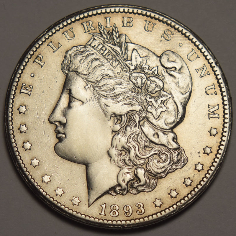 1893-CC Morgan Dollar . . . . AU cleaned
