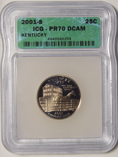 2001-S Kentucky State Quarter ICG PR-70 DCAM