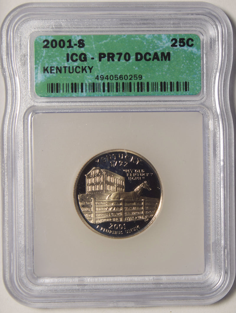 2001-S Kentucky State Quarter ICG PR-70 DCAM