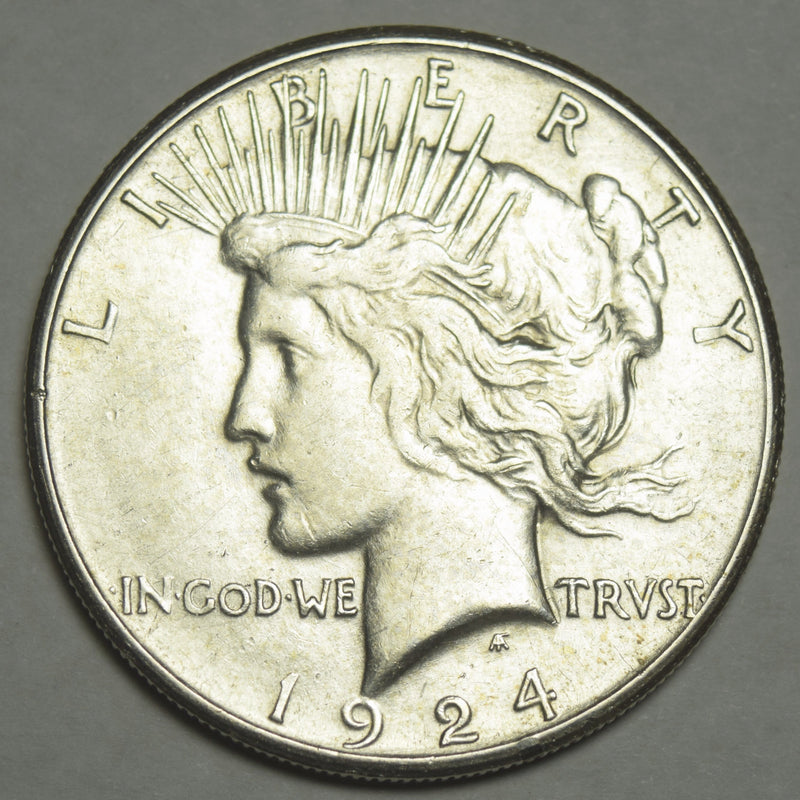 1924-S Peace Dollar . . . . Choice About Uncirculated