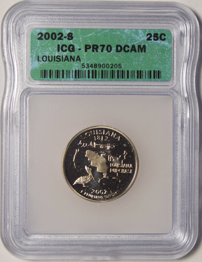 2002-S Louisiana State Quarter ICG PR-70 DCAM