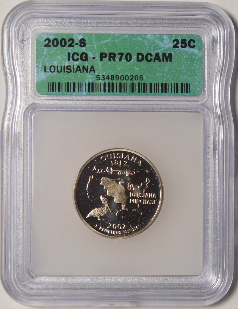 2002-S Louisiana State Quarter ICG PR-70 DCAM