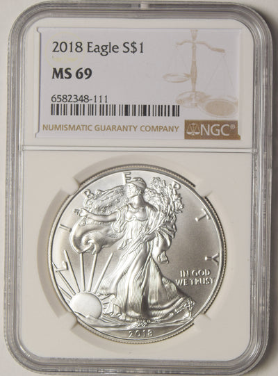 2018 Silver Eagle . . . . NGC MS-69