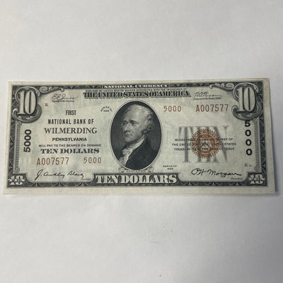 Pennsylvania $10.00 1929 Type 2 First National Bank of Wilmerding, PA CH# 5000 Gem Crisp Uncirculated