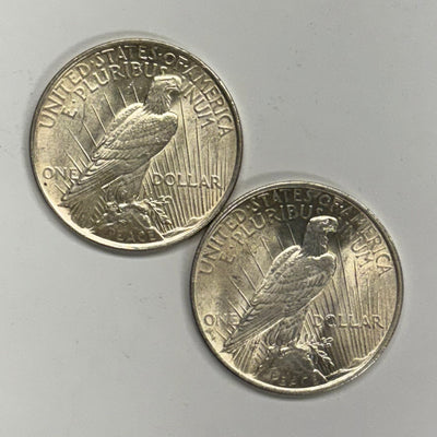1922 and 1923 Peace Dollar Pair . . . . Brilliant Uncirculated