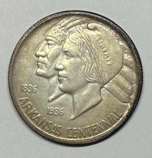 Arkansas Half 1935 Gem BU Toned
