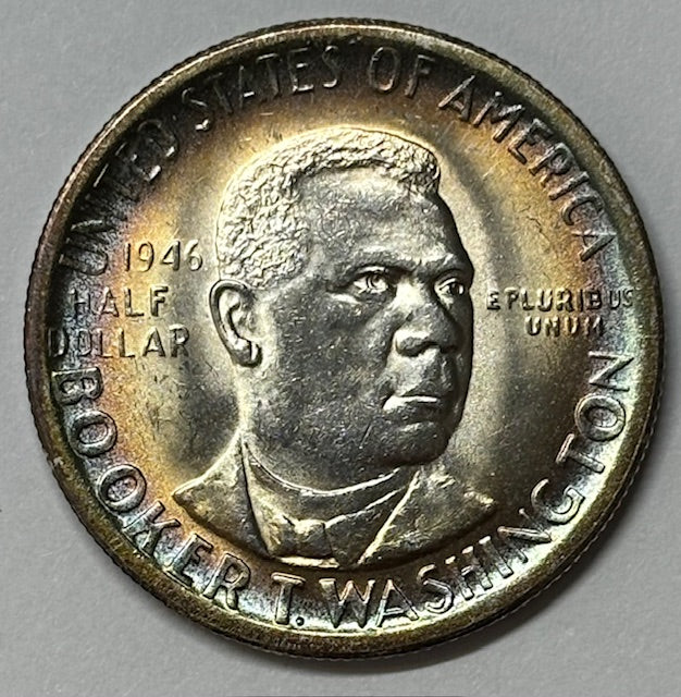 Booker T. Washington Half 1946-S Superb BU Color!