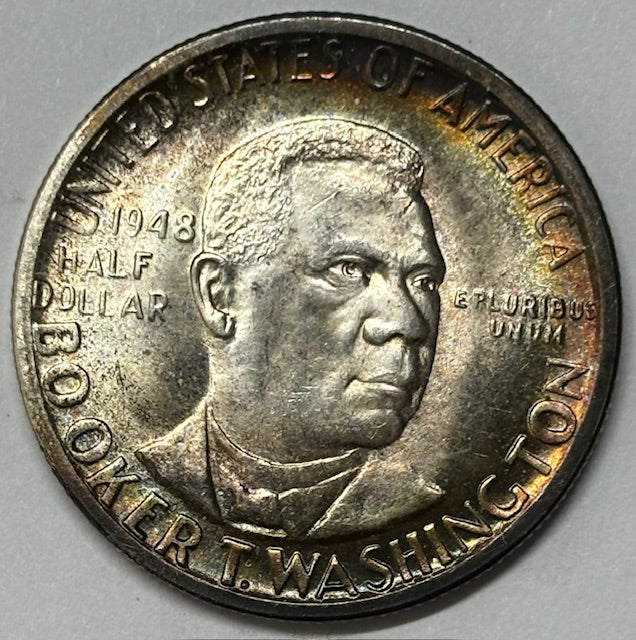 Booker T. Washington Half 1948-S Superb BU Color!