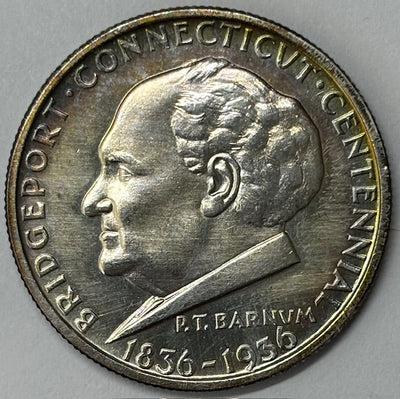Bridgeport Half 1936 Uncirculated cleaned