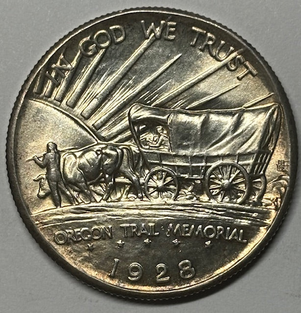 Oregon Trail Half 1928 Superb Brilliant Uncirculated