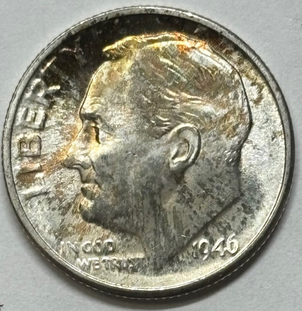1946-D Roosevelt Dime Choice Uncirculated Color!