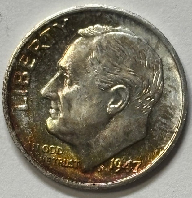 1947-S Roosevelt Dime Choice Uncirculated Color!