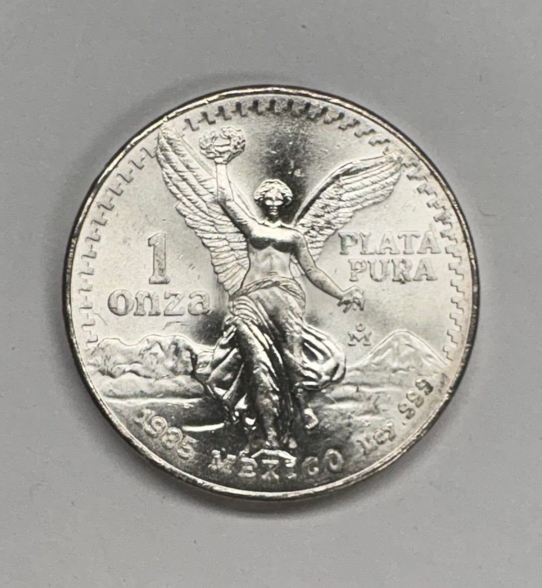 1985 Mexican Libertad. Gem BU 1 oz. Silver – Mount Vernon Coin