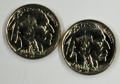 1936-D and 1937-D Buffalo Nickel Pair Gem Brilliant Uncirculated