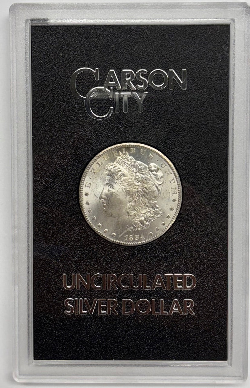 1884-CC Morgan Dollar w/ Original Mint Box & Papers GSA Case Choice Brilliant Uncirculated