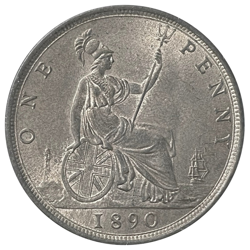 1890 British Penny Select BU Red/Brown