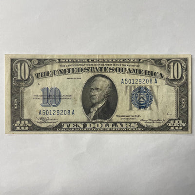 $10.00 1934 Silver Certificate Extremely Fine