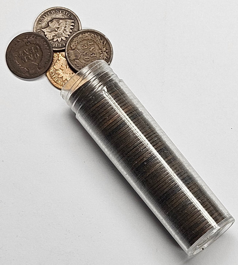 Indian Cent Roll of Early Collector Coins (50 coins Good/VG)