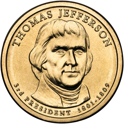 2007 Jefferson Presidential Dollar Choice Brilliant Uncirculated