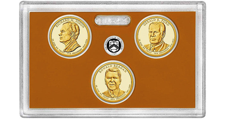 2016-S Presidential Dollar 3-coin Proof Set Superb Brilliant Proof