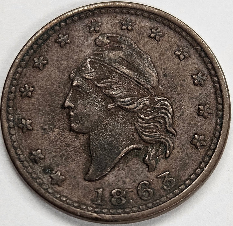 1863 Army Navy Civil War Token . . . . Choice About Uncirculated