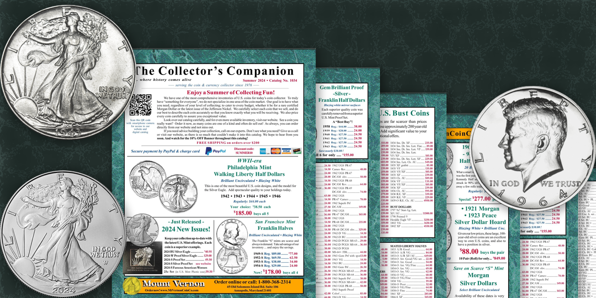 Gold, Silver, Collectible Coins, and Currency at Mount Vernon Coin Co
