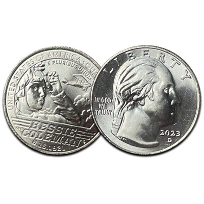 2023-P and D Bessie Coleman Famous Women Quarter Pair Choice Brilliant Uncirculated
