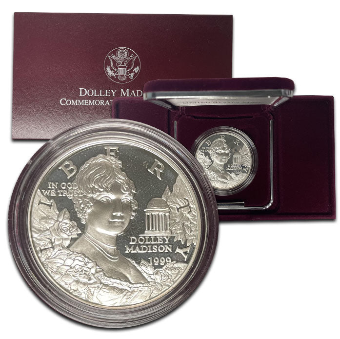 1999-P Dolley Madison Silver Dollar . . . . Gem Brilliant Proof in original U.S. Mint Box