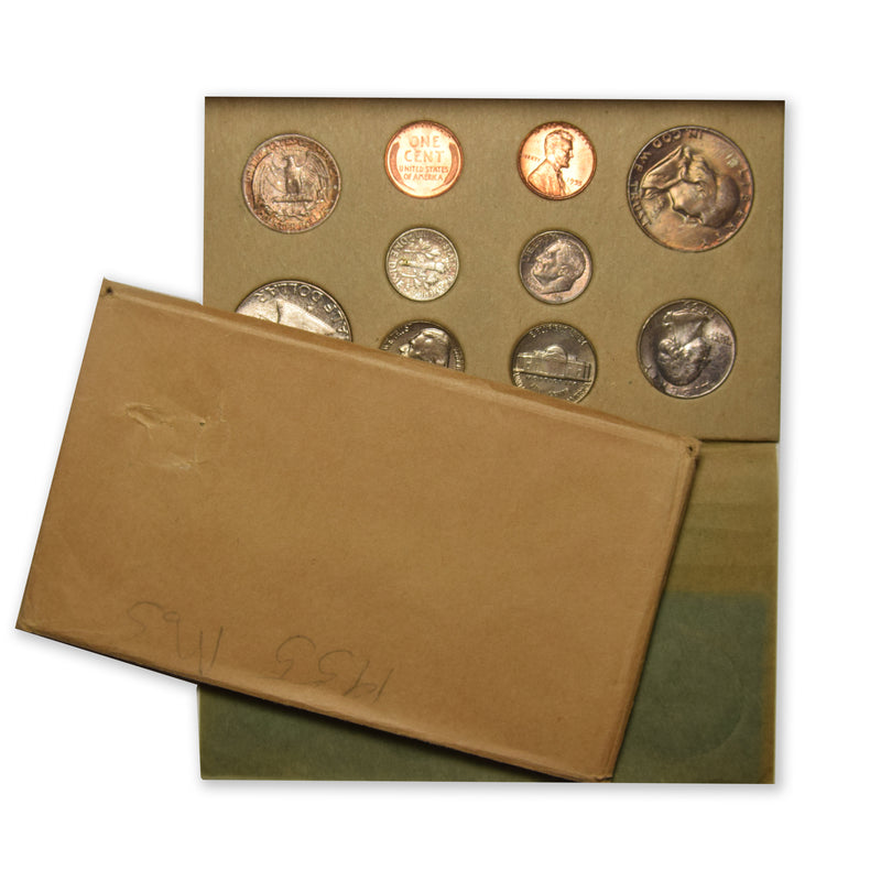1955 Double Mint Set . . . . In original U.S. Mint Envelopes . . . . Each set contains 2 of each denomination and mintmark issued for that year Most coins are toned, typical for early Mint Sets