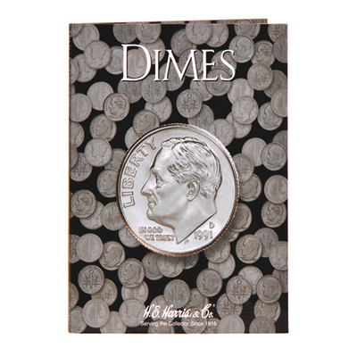 Generic Dime Harris Coin Folder No dates written in book