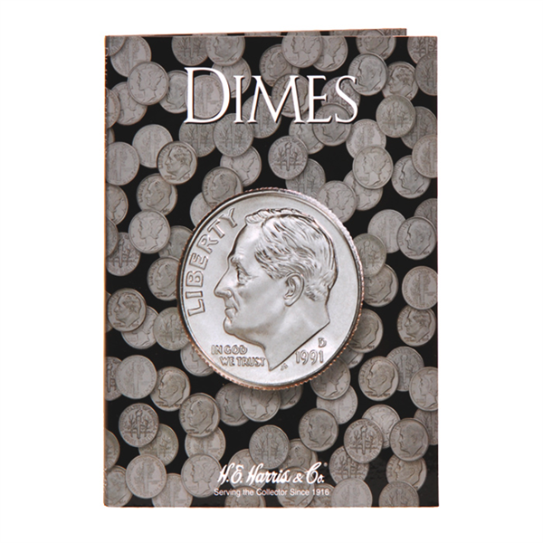 Generic Dime Harris Coin Folder No dates written in book