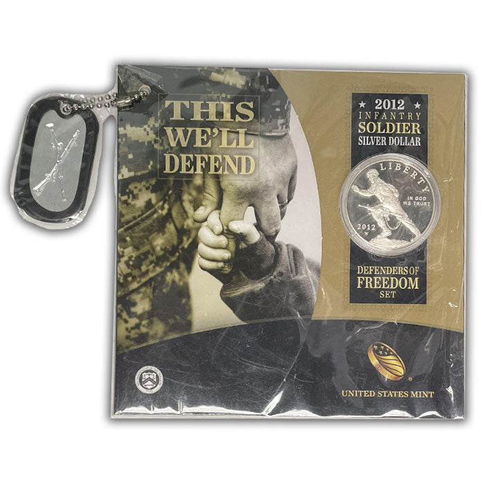 2012-W Infantry Soldier Silver Dollar Defenders of Freedom Set . . . . Gem Brilliant Proof Certified by the U.S. Mint