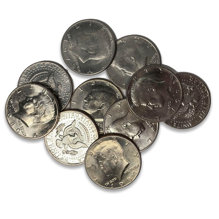 10 Different P & D Kennedy Halves 1970s-1980s . . . . Brilliant Uncirculated
