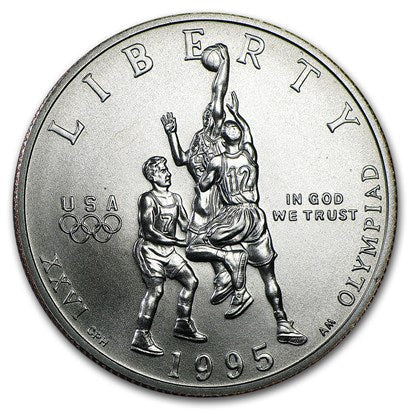 1995-S Olympic Basketball Half Gem BU in original U.S. Mint Capsule