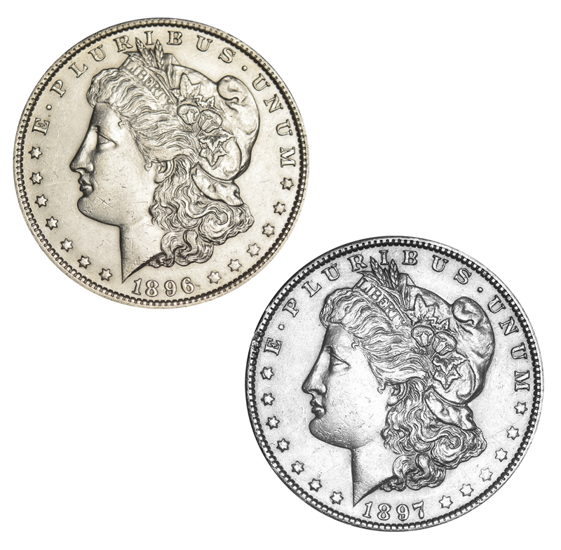 1896-O and 1897-O Morgan Dollar Pair . . . . Select Brilliant Uncirculated