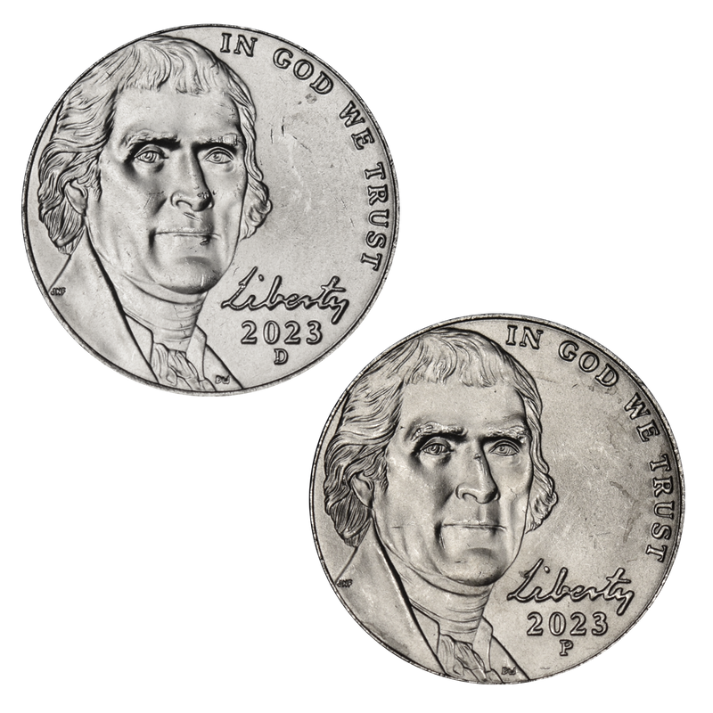 2023-P and D Jefferson Nickel Pair . . . . Brilliant Uncirculated