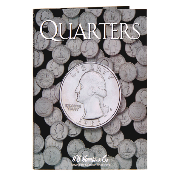 Generic Quarter Harris Coin Folder No dates written in book