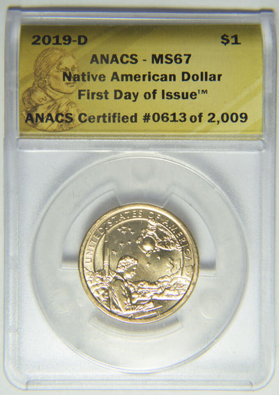 2019-D Native American Dollar . . . . ANACS MS-67