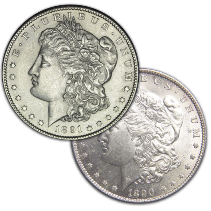 1890-S and 1891-S Morgan Dollar Pair . . . . Choice Brilliant Uncirculated