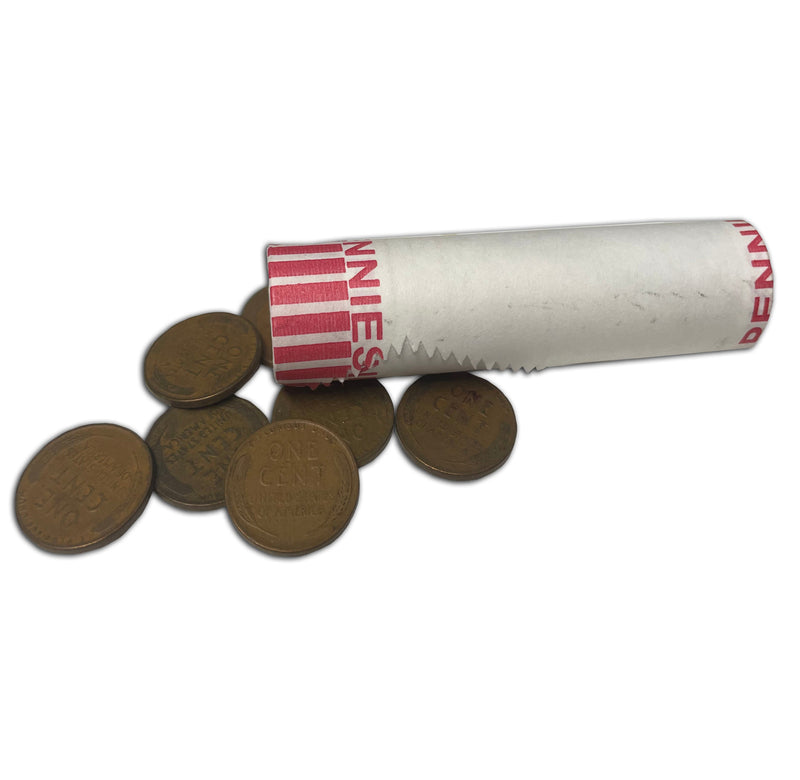 S Mint Mixed Date Wheat Cent Roll 50 circulated coins per roll