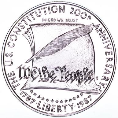 1987-S Constitution Bicentennial Silver Dollar . . . . Gem Brilliant Proof in Original U.S. Mint Capsule