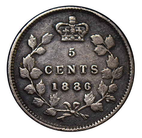 1886 Canadian 5 Cents . . . . Very Fine