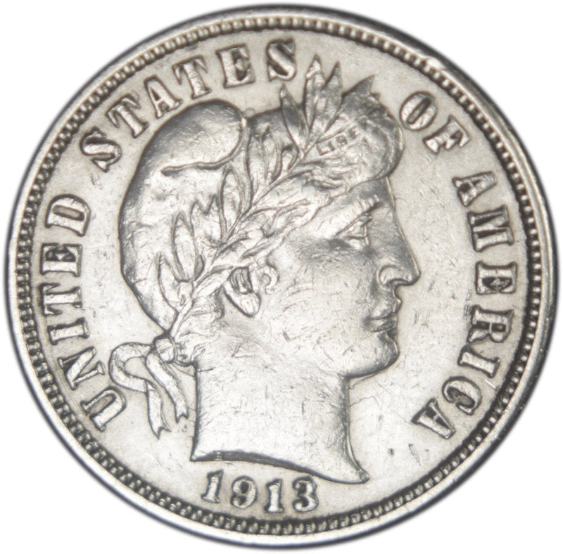 1913 Barber Dime . . . . Choice About Uncirculated